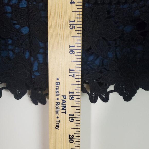 Ann Taylor Loft Skirt 0 Black Blue Floral Crochet Feminine Classic Timeless - Picture 10 of 12